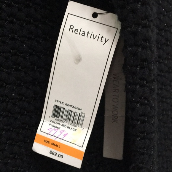 NWT!* Black Knit Zip-Up Sweater w/ Silver Zippers - Picture 7 of 8